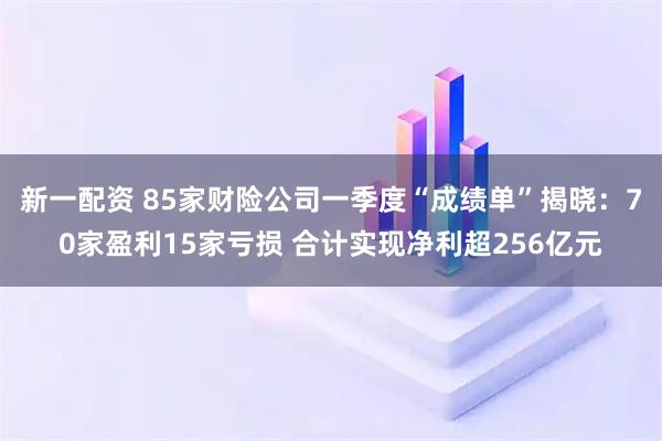 新一配资 85家财险公司一季度“成绩单”揭晓：70家盈利15家亏损 合计实现净利超256亿元