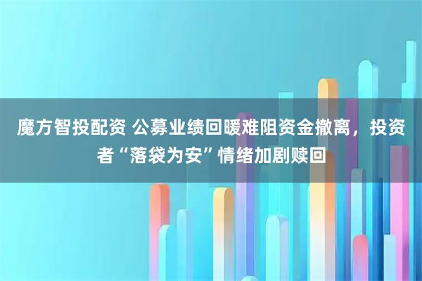 魔方智投配资 公募业绩回暖难阻资金撤离，投资者“落袋为安”情绪加剧赎回